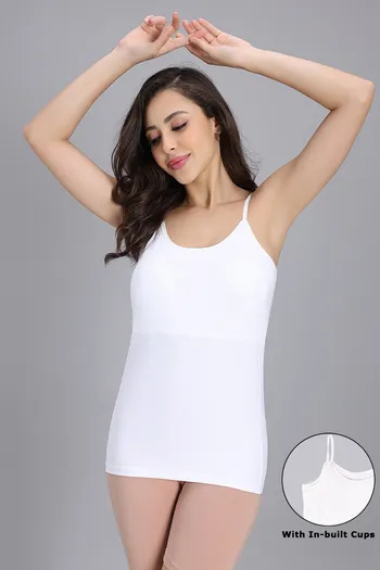 Buy Zivame Knit Cotton Padded Camisole - Lucent White